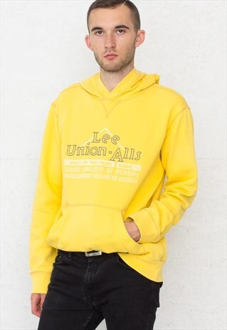 VINTAGE YELLOW LEE HOODIE SWEATSHIRT