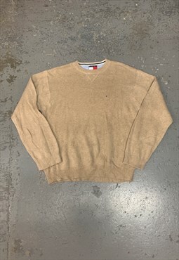 Vintage Tommy Hilfiger Knitted Jumper Beige Sweater