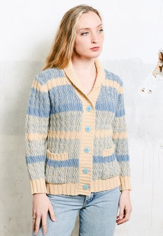 VINTAGE 70S STRIPED CARDIGAN SWEATER