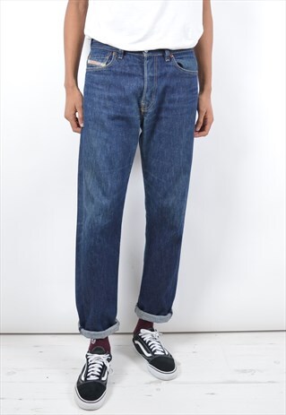 DIESEL MENS VINTAGE JEANS W34 L33 BLUE 90S