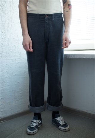 VINTAGE 80'S GREY CORDUROY TROUSERS