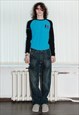 90'S VINTAGE SKATER BOY RELAXED CARGO JEANS IN FADED BLUE