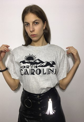 VINTAGE 90' AMAZING UNISEX NORTH CAROLINA GREY T-SHIRT