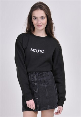 SALE - BLACK MOJITO SWEATSHIRT - EMBROIDERED