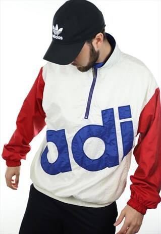 VINTAGE 80S ADIDAS WINDBREAKER 1/2 ZIP
