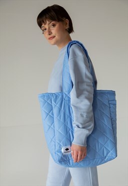 Giant recycled tote bag in blue