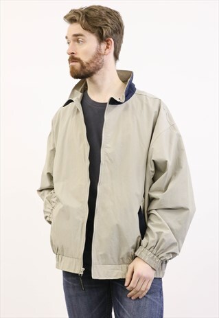 VINTAGE 1980S BEIGE BOMBER JACKET