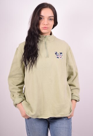 DISNEY WOMENS VINTAGE SWEATSHIRT JUMPER XXL GREEN 90'S