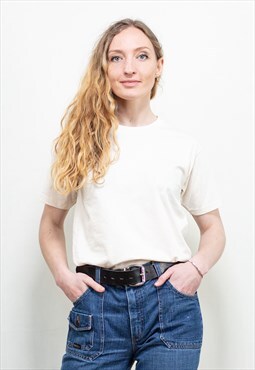 Vintage Basic Milk White T-shirt