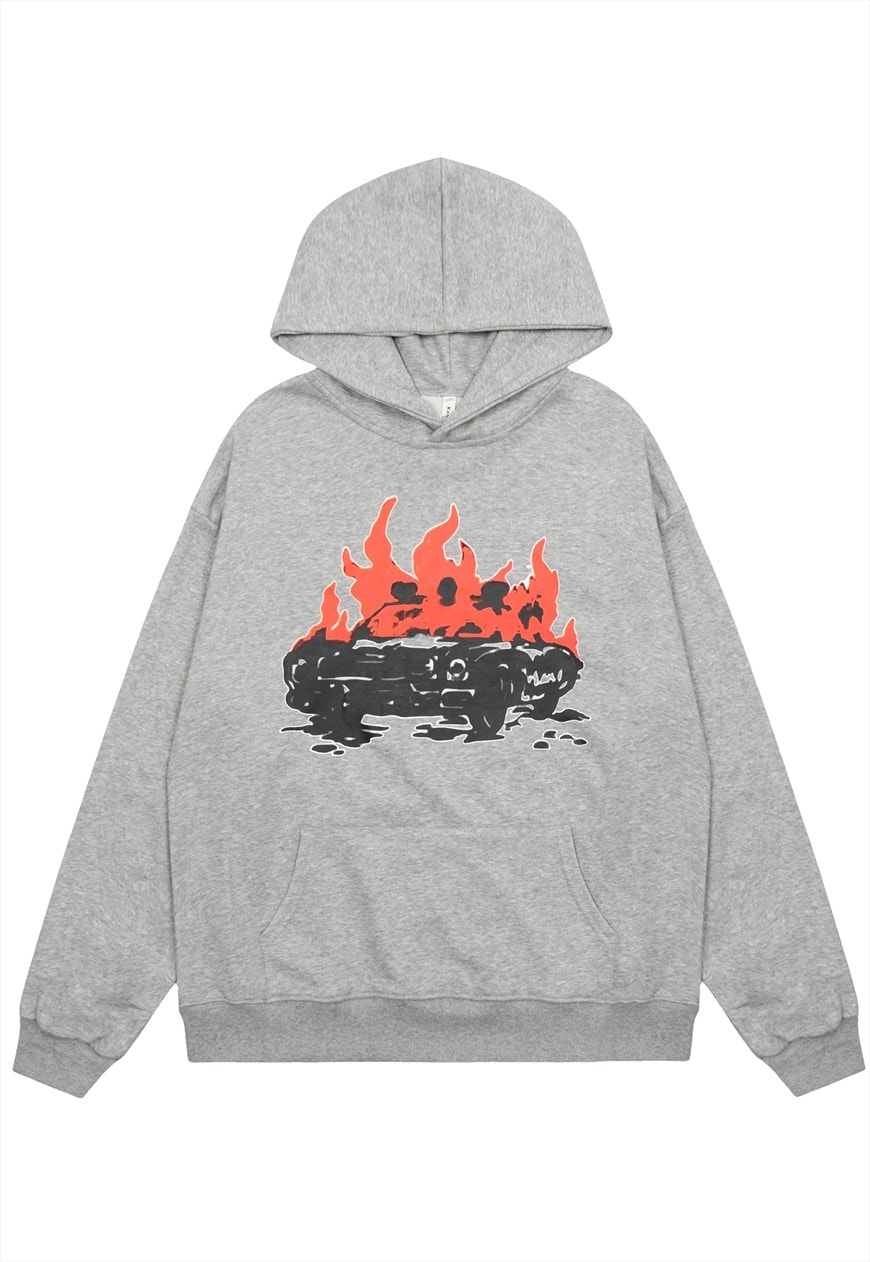 Off white clearance fire print hoodie