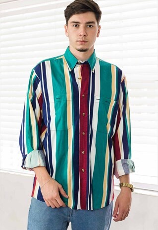 VINTAGE INTERNATIONAL WATERS SHIRT 90S M 9.3