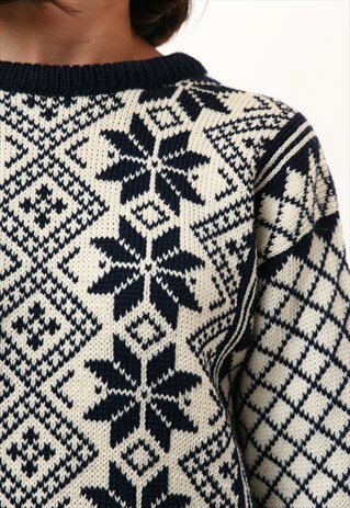80S VINTAGE DALE OF NORWAY WOOL KNITWEAR HEAVY JUMPER 1022