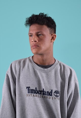 GREY TIMBERLAND EMBROIDERED SWEATSHIRT