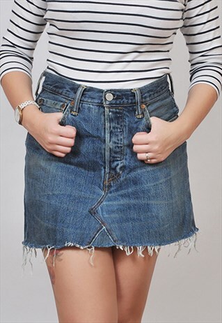 VINTAGE RE-MADE LEVI'S 501 DENIM MINI SKIRT