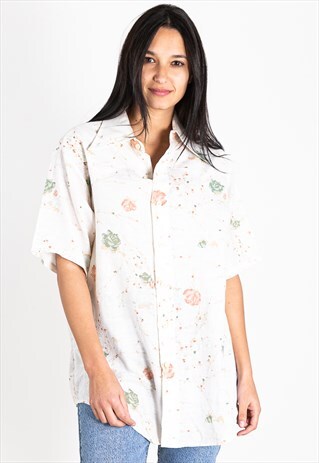 VINTAGE 80S HAWAIIAN SHORT SLEEVE SHIRT / S2036
