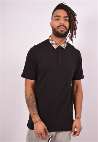 black burberry polo