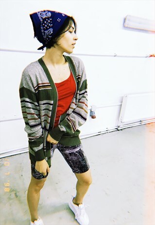 VINTAGE 90S FESTIVAL GARM KNIT OVERSIZED JAZZY CARDIGAN