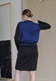VINTAGE 80S FORMAL ROUNDNECK LONG SLEEVE MINI SKIRT SUIT S