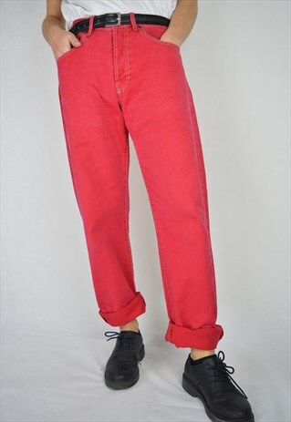 VINTAGE RED REGULAR DIESEL TROUSERS