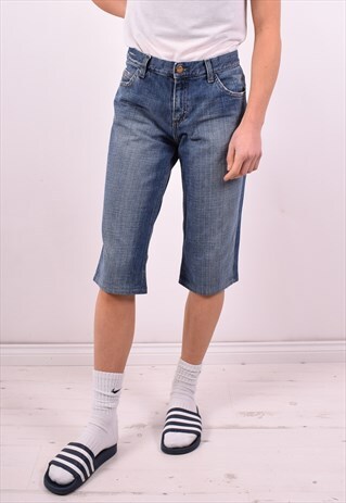 CARHARTT WOMENS VINTAGE DENIM SHORTS W32 BLUE 90'S