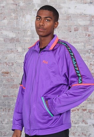VINTAGE FILA LOGO TRACK JACKET PURPLE PINK