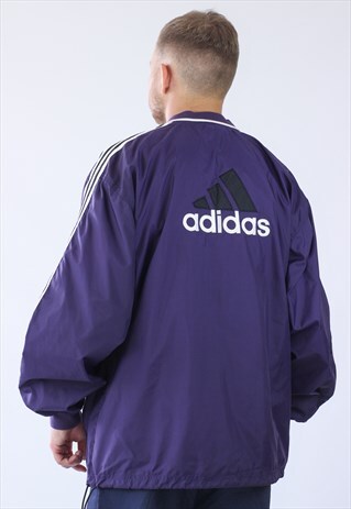 VINTAGE MENS ADIDAS BIG LOGO PULLOVER WINDBREAKER JACKET