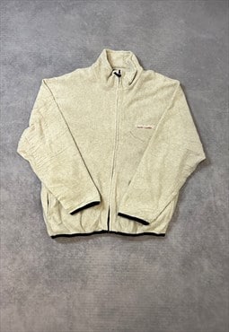 Chaps Fleece Full Zip Sweatshirt with Embroidered Logo