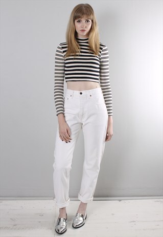 VINTAGE 90S LEVI'S WHITE DENIM HIGH WAISTED MOM JEANS