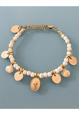 Howlite pearl bracelet gift idea for women