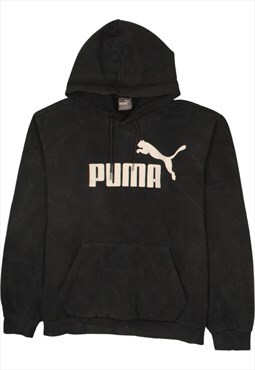 Vintage 90's Puma Hoodie Pullover Spellout Black Large