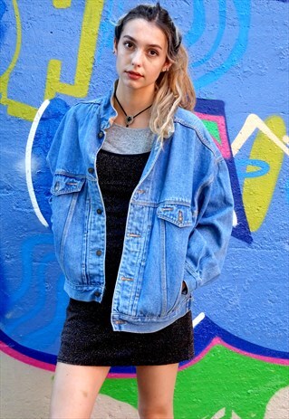 BLUE DENIM OVERSIZED VINTAGE UNISEX JACKET