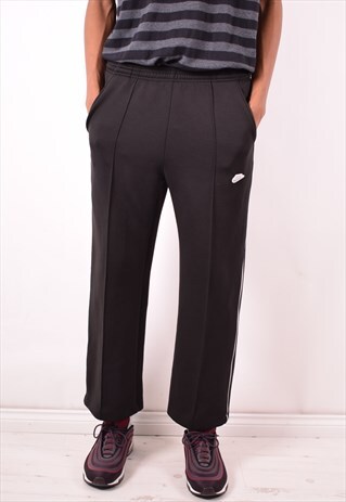 NIKE MENS VINTAGE TRACKSUIT TROUSERS MEDIUM BLACK 90S