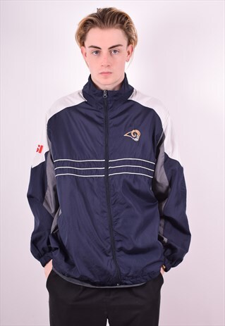 NFL MENS VINTAGE TRACKSUIT TOP JACKET XL BLUE 90'S