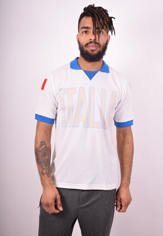 KAPPA MENS VINTAGE ITALIA JERSEY MEDIUM WHITE 90'S