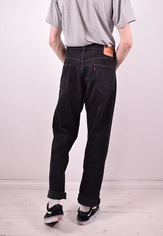 LEVI'S 505 MENS VINTAGE JEANS W36 L34 BLACK 90S