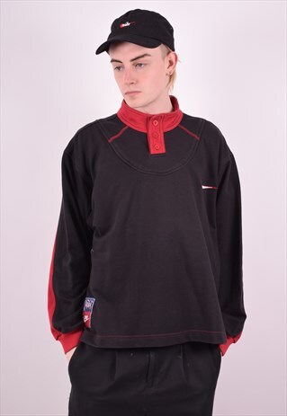 NIKE MENS VINTAGE SWEATSHIRT JUMPER LARGE BLACK 90'S