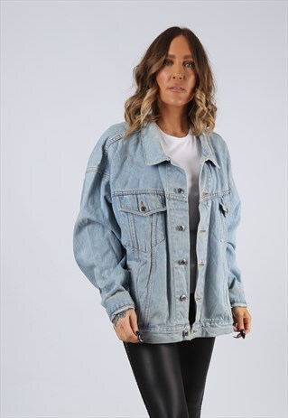 DENIM JACKET OVERSIZED FITTED VINTAGE UK 20 -22 (BJ3M)