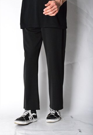 VINTAGE 80S UNISEX BLACK MINIMALIST PANTS