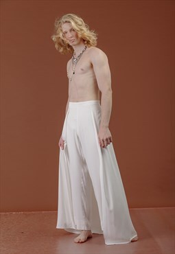 Wide Pants with Skirt in Heavy Viscose