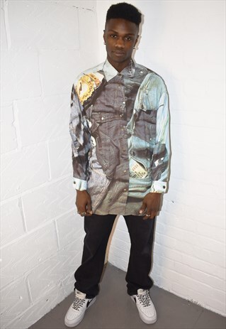 RARE VINTAGE 90S MOSCHINO JEANS JEAN PRINT UNISEX SHIRT
