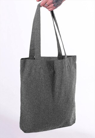 FLEECE FELT SHOULDER TOTE BAG - LIGHT GREY