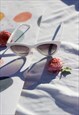 WHITE DEEP MINI CAT EYE SUNGLASSES