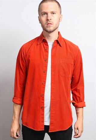 VINTAGE CORDUROY CORD SHIRT ORANGE