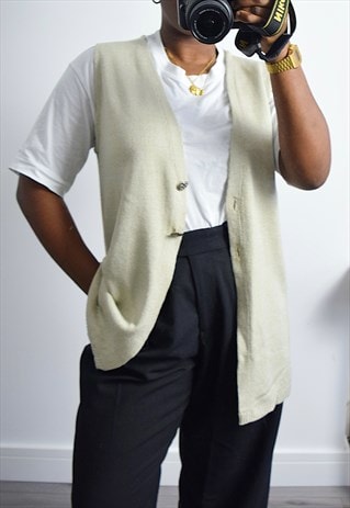 VINTAGE 90S CARDIGAN WITH BUTTONS BEIGE