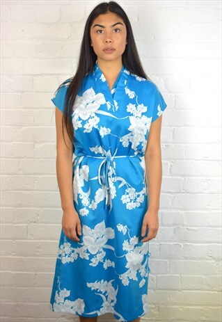 VINTAGE 90'S FLORAL PRINT SATIN DRESS