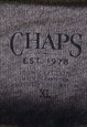 VINTAGE 90'S CHAPS SWEATSHIRT STRIPED SMALL LOGO GREY XLARGE