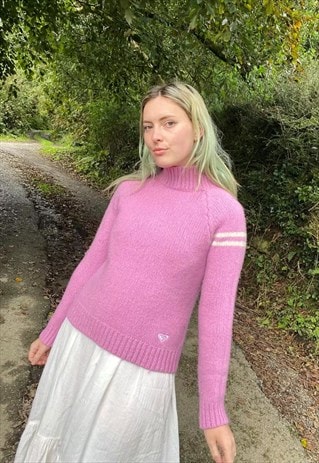 VINTAGE Y2K 00S QUIKSILVER PINK KNITTED JUMPER