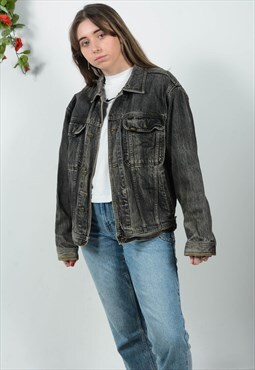 Vintage 90s Lee Denim Jacket Black Size M