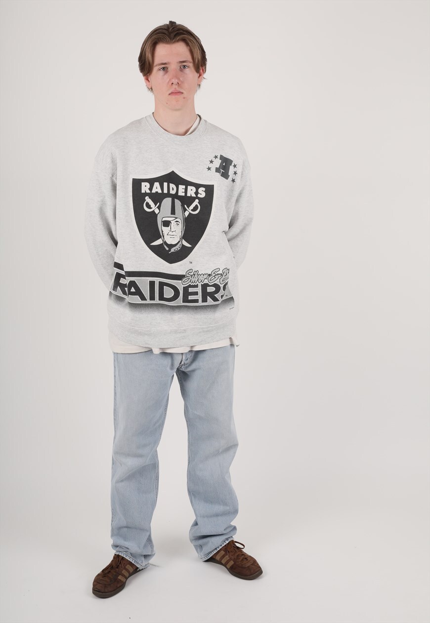 Oakland raiders crewneck sweatshirt clearance sale