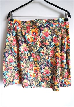 Vintage Floral Summer Skirt Mini Pencil Flowers Roses